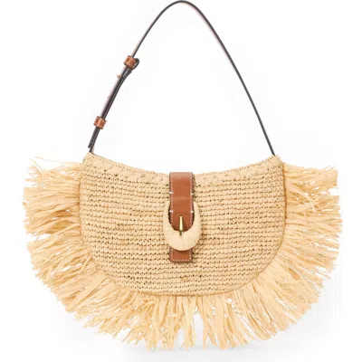 Staud Alana Raffia Fringe Shoulder Bag