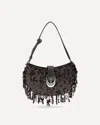 Staud Chic Sequin Shoulder Bag With Adjustable Strap In Brown