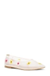 Staud Alba Ballet Flat In Blossom Floral Mesh