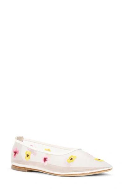 Staud Alba Ballet Flat In Blossom Floral Mesh