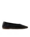 Staud Alba Leather Ballet Flats In Black