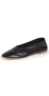 Staud Alba Leather Ballet Flats In Black