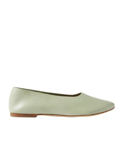 Staud Alba Leather Ballet Flats In Green