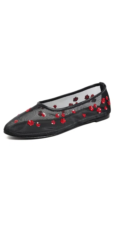 Staud Alba Embellished Mesh Ballet Flats In Multi