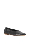 Staud Alba Leather Ballet Flats In Black