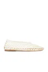 Staud Alba Leather-trimmed Crocheted Ballet Flats In Off-white