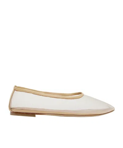 Staud Beige Alba Ballerina Flats In Porm Porcini Mesh