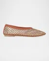 Staud Alba Crocheted Ballet Flats In Brown