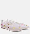 Staud Alba Ballet Flats Blossom Floral Mesh In Pink