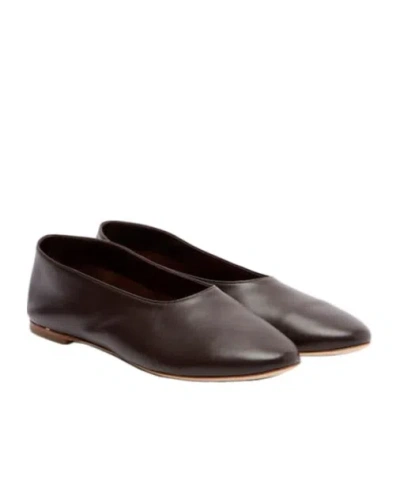 Staud Alba Leather Ballet Flats In Black
