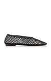 Staud Alba Ballet Flat In Black Netting In Black
