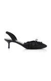 Staud Alba Satin Ballet Slingback Pumps In Black