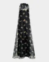 Staud Albee Botanical Shadows Organza Dress In Botanical Shadows