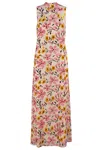 Staud Albee Floral Sleeveless Maxi Dress In Blft Blossom Floral Tapes