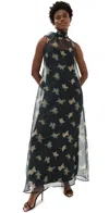 Staud Albee Botanical Shadows Organza Dress In Botanical Shadows