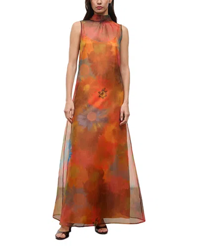 Staud Albee Floral Tie-neck Maxi Dress In Multi