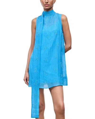 Staud Albee Mini Dress In Blue