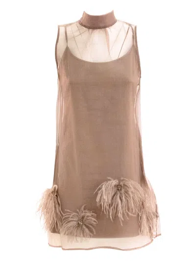 Staud Albee Mini Dress In Nude