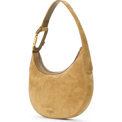 Staud Alden Suede Shoulder Bag In Neutral