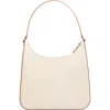 Staud Alec Leather Shoulder Bag In Cream Contrast