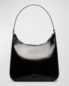 Staud Alec Zip Leather Shoulder Bag In Black