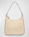 Staud Alec Zip Leather Shoulder Bag In Cream Contrast