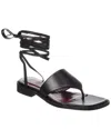 Staud Alexandre Leather Lace-up Thong Sandals