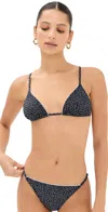 Staud Alexis Bikini Top Black Woodblock Ditsy Floral In Black Woodblock Ditsy Floral