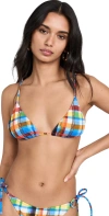 Staud Alexis Triangle Top Madras Plaid In Madras Plaid