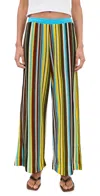 Staud Ali Striped Knitted Straight-leg Pants In Multi