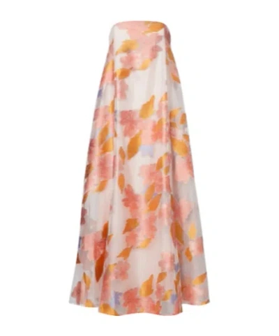 Staud Allyson Floral Organza Gown In Pink
