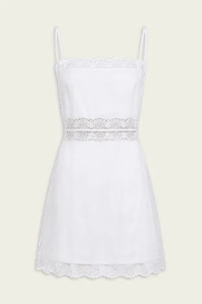 Staud Amalina Linen Mini Dress In White