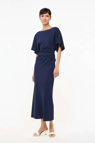 Staud Amelie Dress In Navy In Blue
