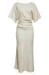 Staud Amelie Midi Dress In Ivory In Natural
