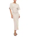 Staud Amelie Midi Dress In Ivory In Natural