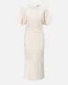 Staud Amelie Midi Dress In Ivory In Natural