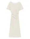 Staud Amelie Linen Midi Dress Natural In Multi