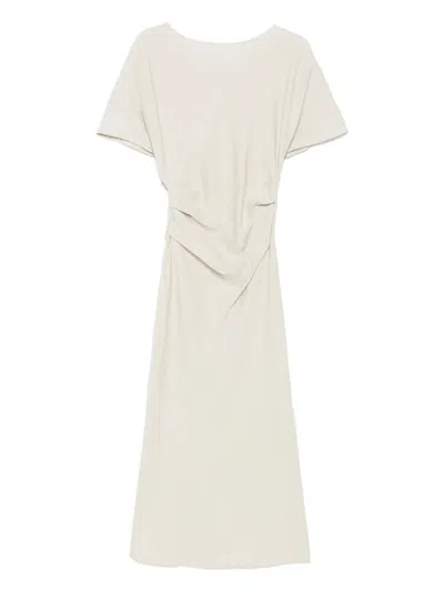 Staud Amelie Linen Midi Dress Natural In Multi