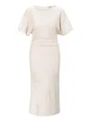 Staud Amelie Midi Dress In Ivory In Nude & Neutrals