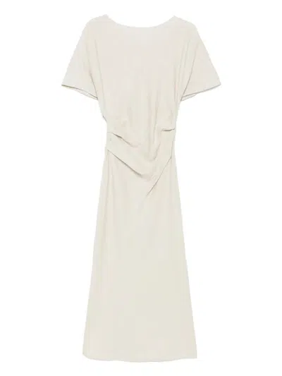 Staud Amelie Linen Midi Dress Natural In Neutral