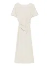 Staud Amelie Linen Midi Dress Natural In Multi