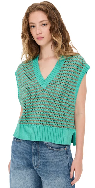 Staud Americana Sweater Breeze Teal