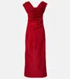 Staud Andrea Taffeta Midi Dress In Red