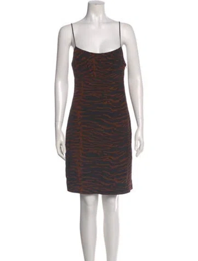 Pre-owned Staud Animal Print Mini Dress In Neutral