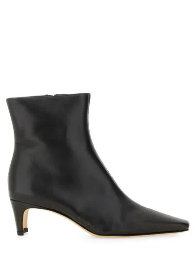 Staud Ankle Boot With Pointed Toe And Kitten Heel In Black