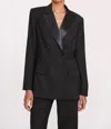 Staud Arch Tuxedo Blazer In Black In Black
