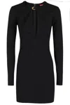 Staud Astor Ponte Minidress In Black