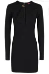 Staud Astor Ponte Minidress In Blk Black