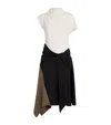 Staud Davina Asymmetric Paneled Color-block Draped Crepe Dress In Multi
