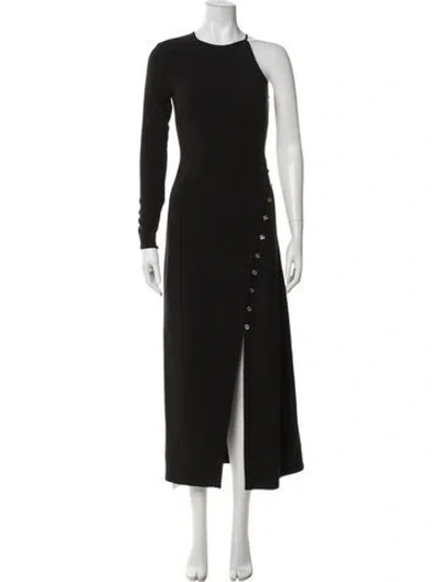 Pre-owned Staud Asymmetrical Long Dress In Black